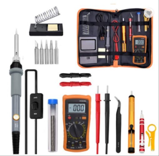 60W adjustable electric soldering iron 19-1 electric soldering iron multimeter soldering tool kit