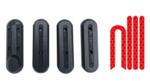 Font & rear wheel screw plastic cover black+red reflective sticker(one set) : M365/Pro