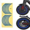 Motor and rear wheel hub reflective sticker 2x6PCS blue