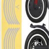 Motor and rear wheel hub reflective sticker 2x6PCS white