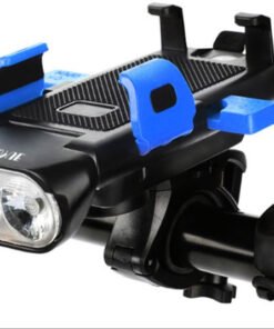 Multi-function mobile phone holder with power bank with horn Black + blue